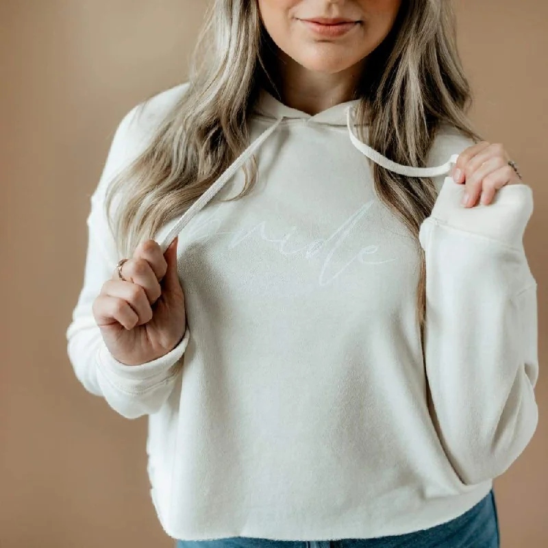 Bride (cursive) Cropped Sweatshirt