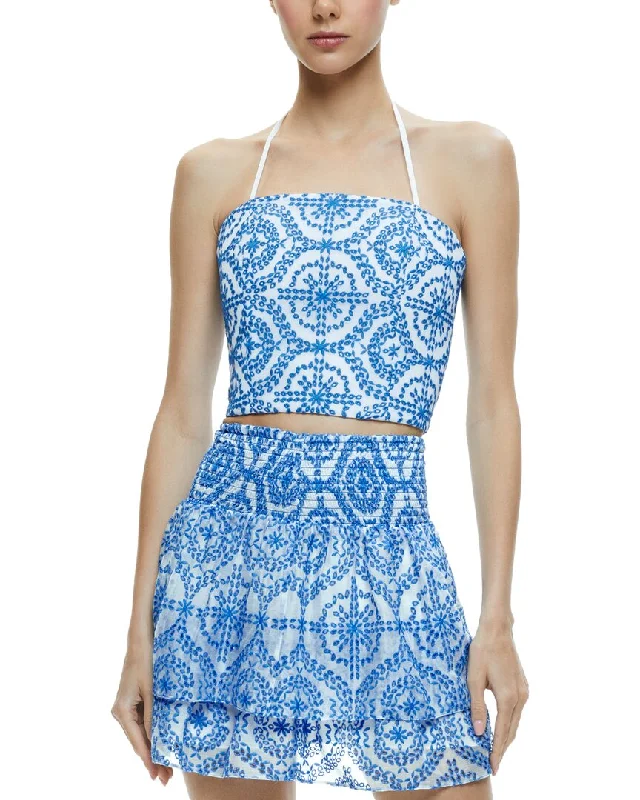 alice + olivia Ceresi Tie Neck Halter Bandeau Top