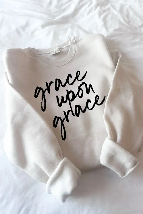 Grace Upon Grace Graphic Sweatshirt in Vintage White