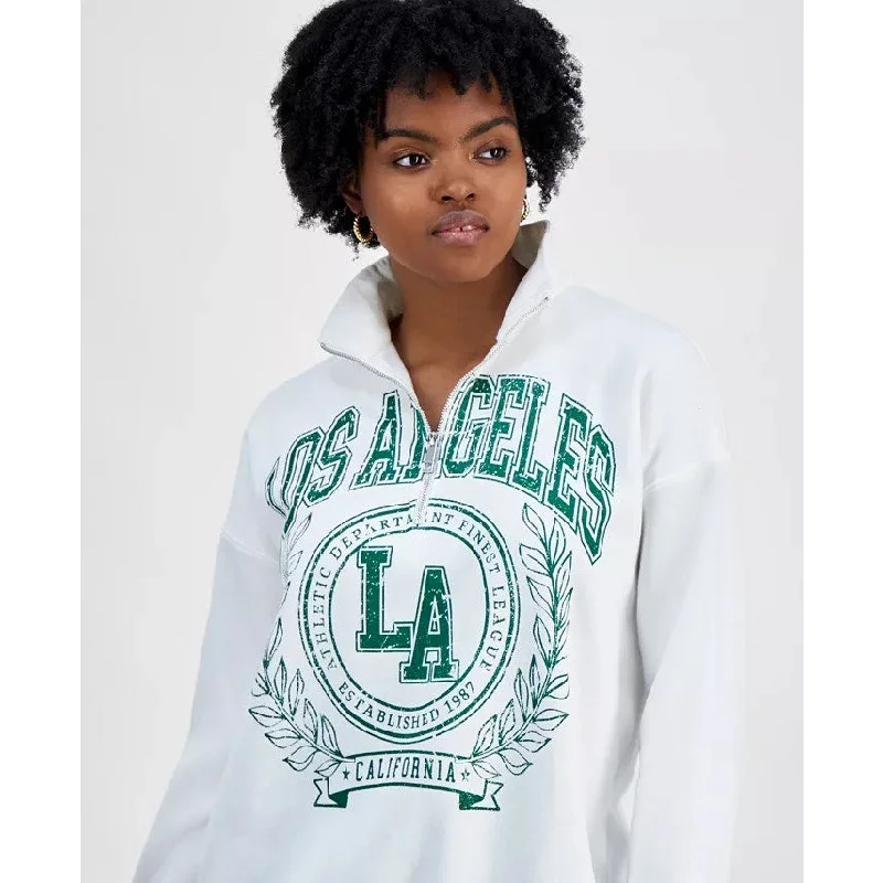 Self Esteem Juniors' Los Angeles Quarter-Zip Sweatshirt