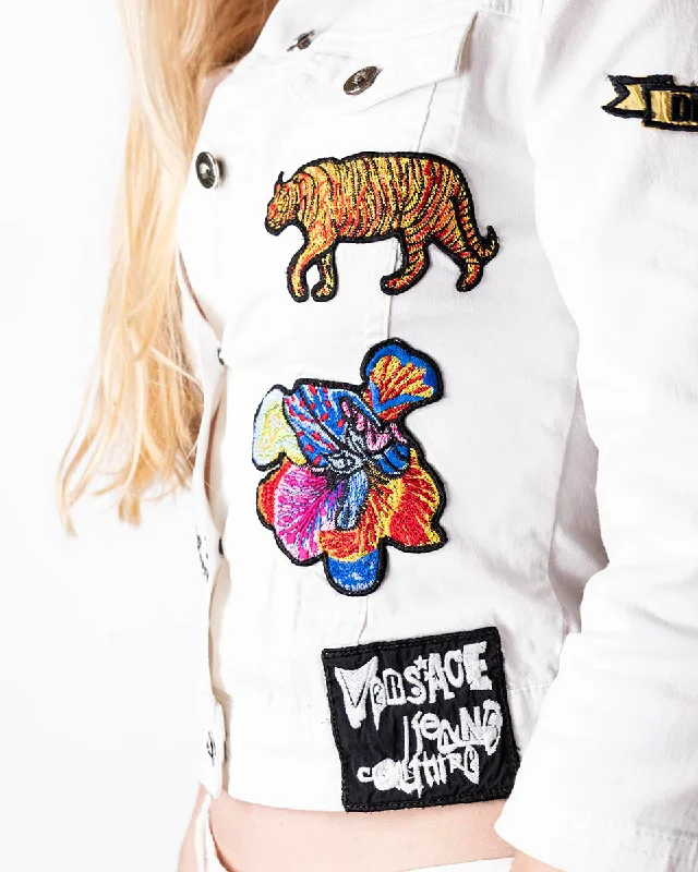 2000s Versace Jeans Embroidered Denim Jacket XS