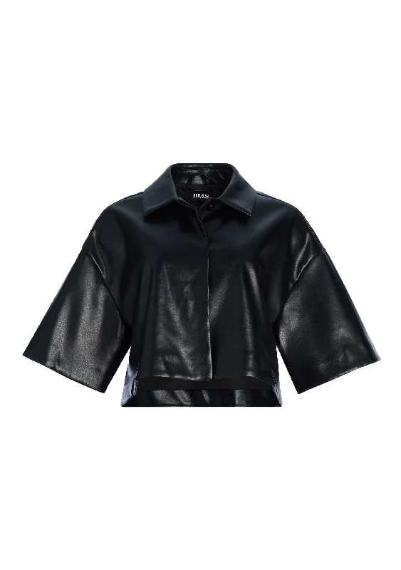 Adi Vegan Leather Cropped Jacket