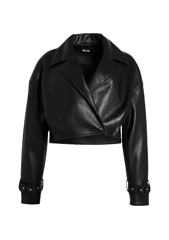 Koda Vegan Leather Cropped Trench