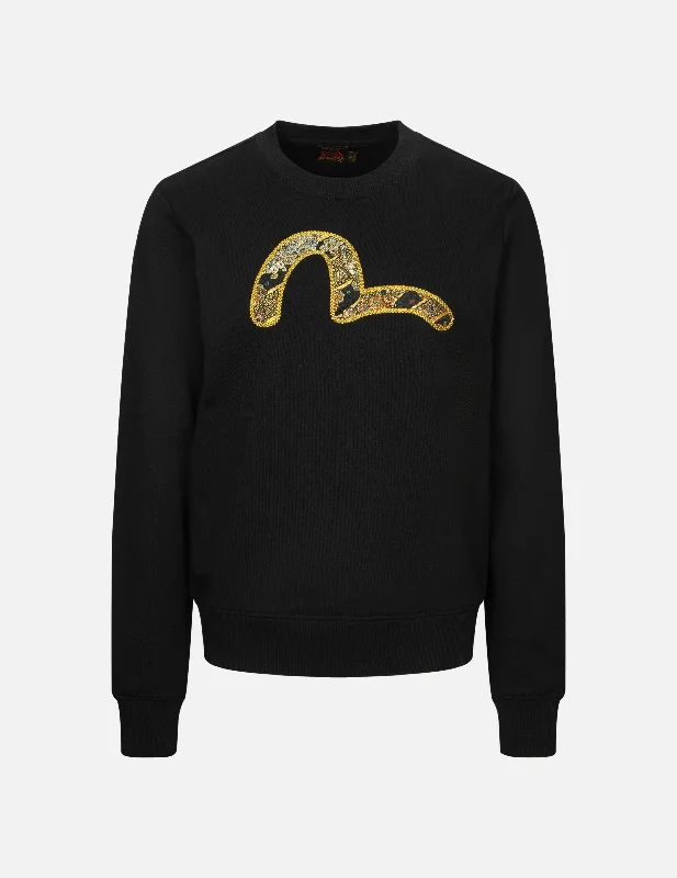 Seagull Brocade Appliqué and Logo Embroidery Regular Fit Sweatshirt