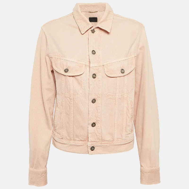 Saint Laurent Paris Pink Denim Button Front Jacket