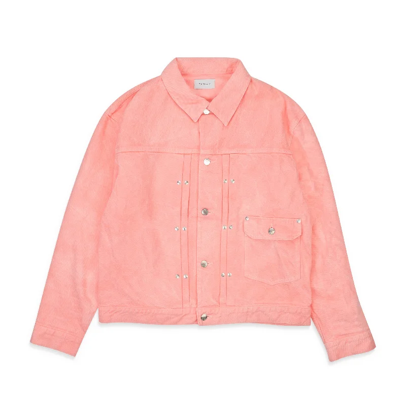 TANAKA MID WASHED CLASSIC PINK SUN BLEACHED DENIM JACKET