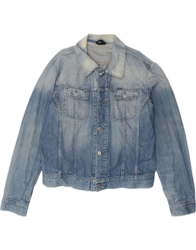 DIESEL Womens Crop Denim Jacket UK 20 2XL Blue Cotton