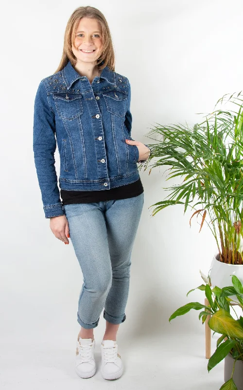 Embellish Denim Jacket | Dark Denim