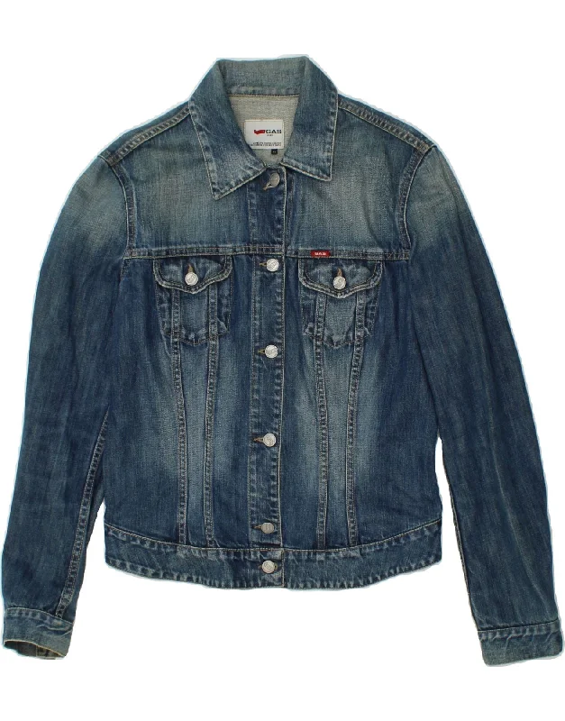 GAS Womens Denim Jacket UK 18 XL Blue Cotton