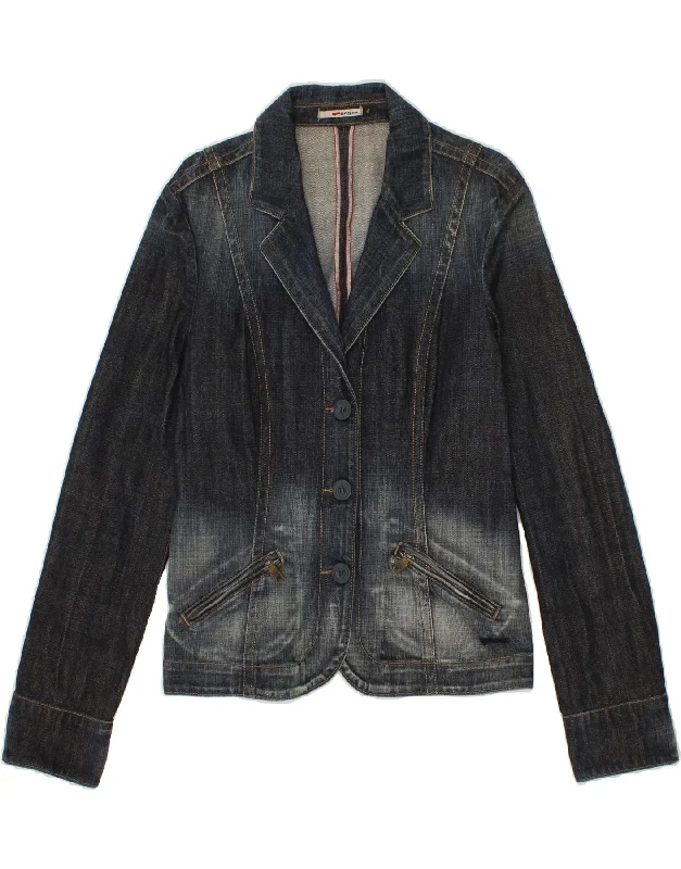 GAS Womens Denim Jacket UK 18 XL Navy Blue Cotton