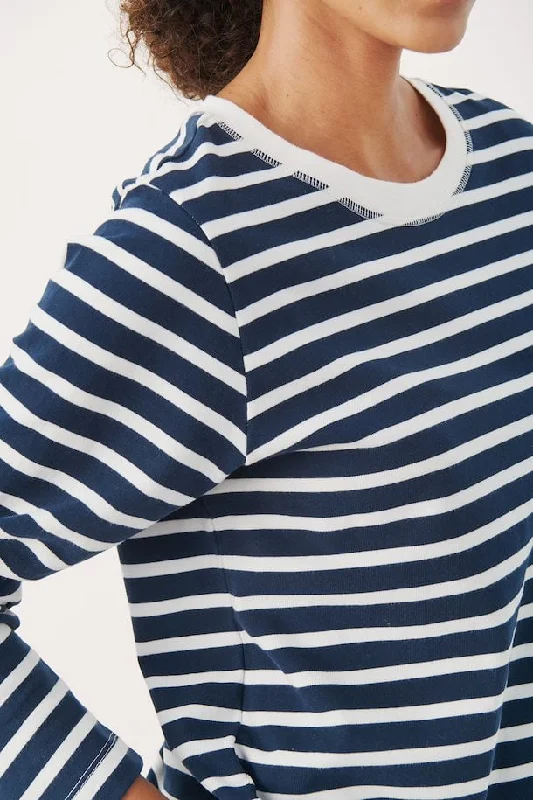 The Rong Stripe Long Sleeve by Part Two - Dark Navy