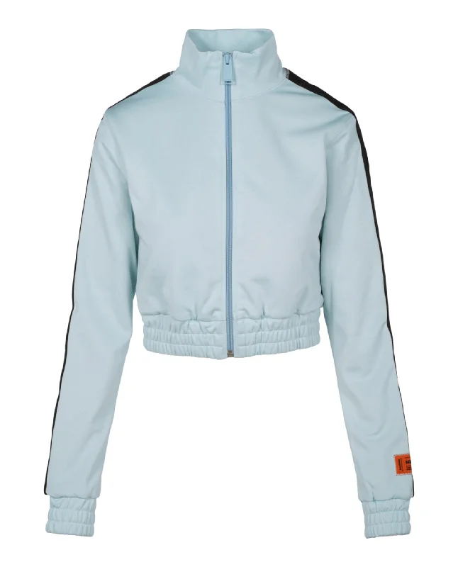 Heron Preston Womens Logo Paneled Cropped Track Jacket