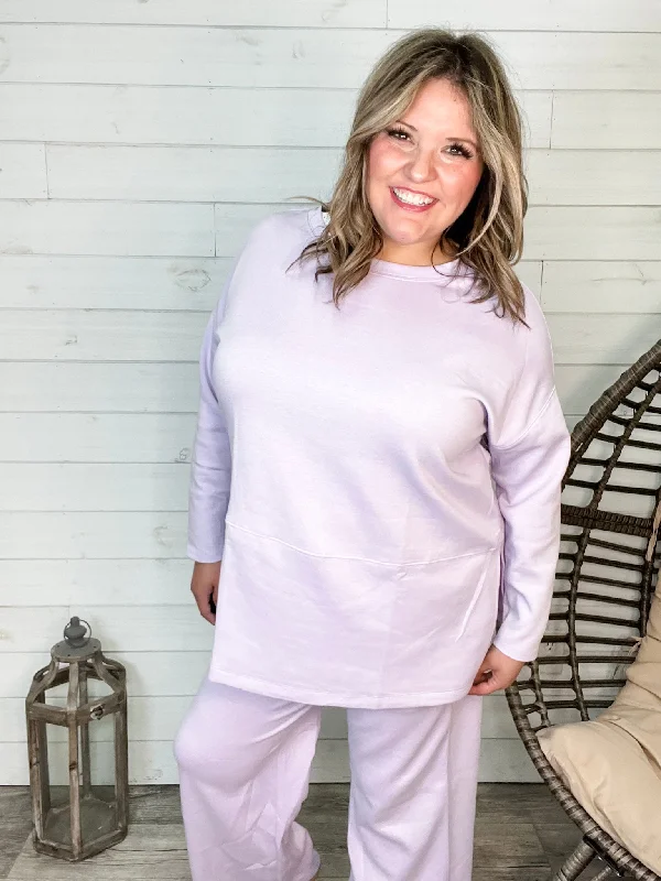 "Greece" Long Sleeve Top and Wide Leg Pants (Lilac)