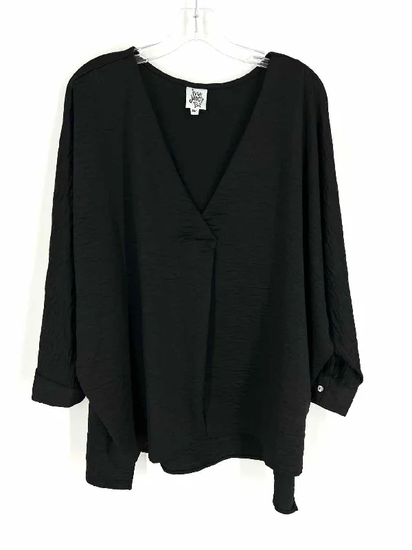 Ivy Jane Size M/L Black Dolman Sleeve Crinkled Tops Top-Long Sleeve