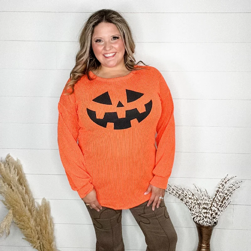 "Jack O Lantern" Long Sleeve Ribbed Top