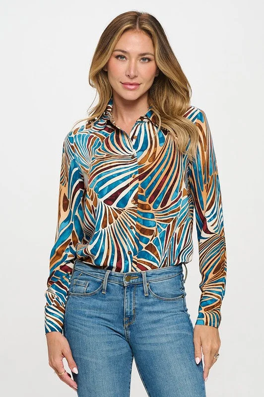 The OVI Abstract Long Sleeve Blouse