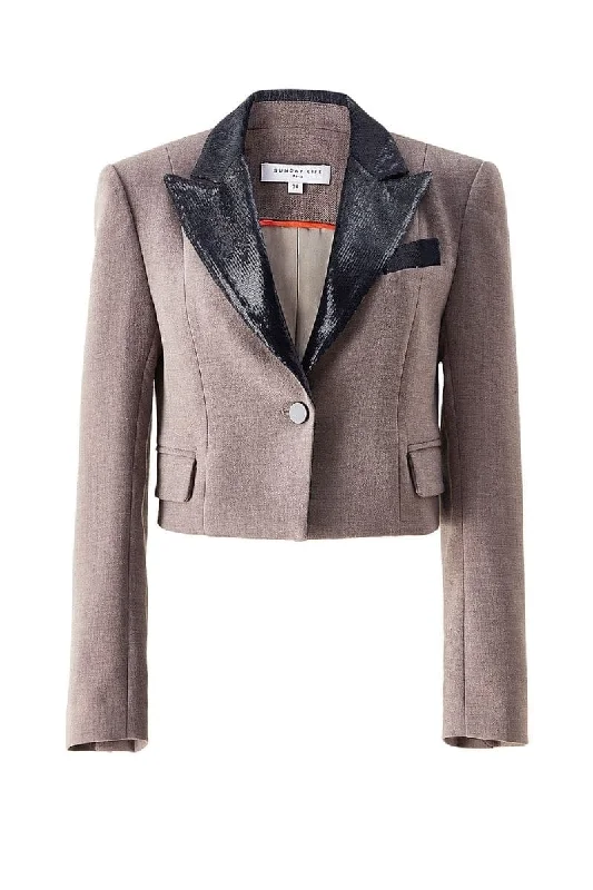 ANGÈLE GRAY CROPPED JACKET