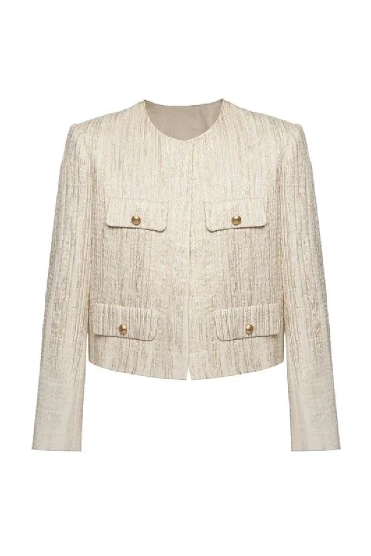 GOLD CROPPED JACKET WITH POCKETS