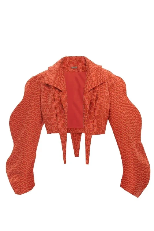 ORANGE MUSHROOM CROPPED JACKET