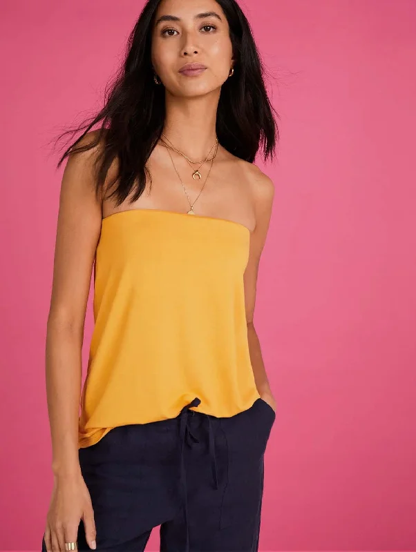 Lily LENZING™ ECOVERO™ Jersey Bandeau Top | Mango Sorbet